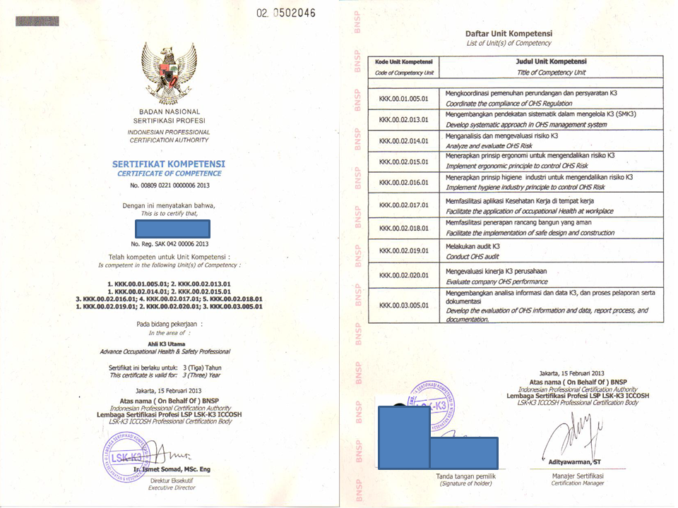 Detail Contoh Sertifikat Kompetensi Nomer 44