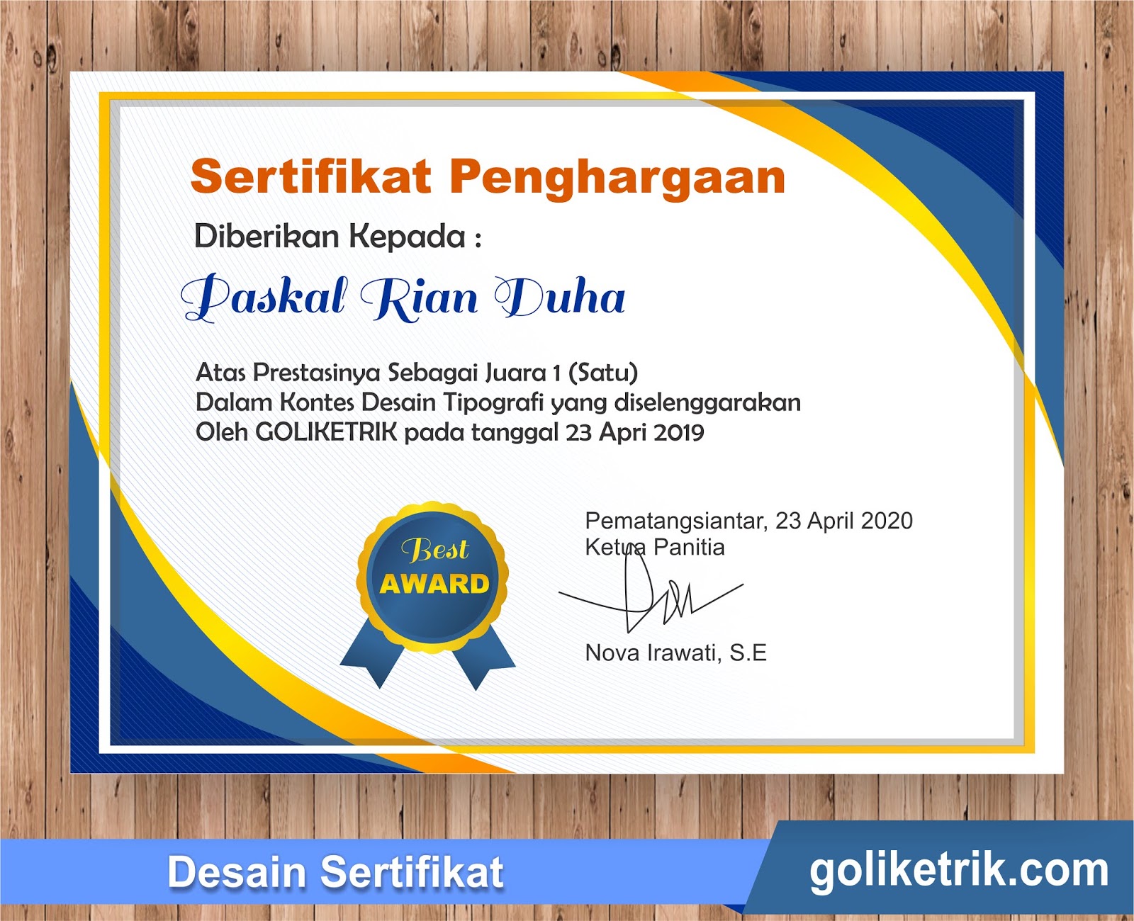 Contoh Sertifikat Lomba Mtq 51 Koleksi Gambar