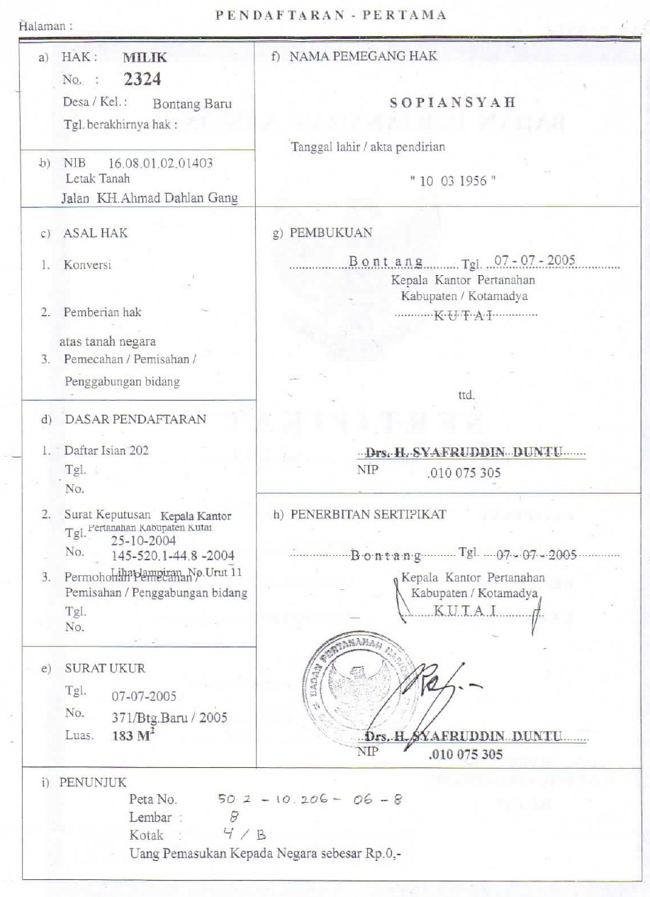 Detail Contoh Sertifikat Tanah Nomer 33