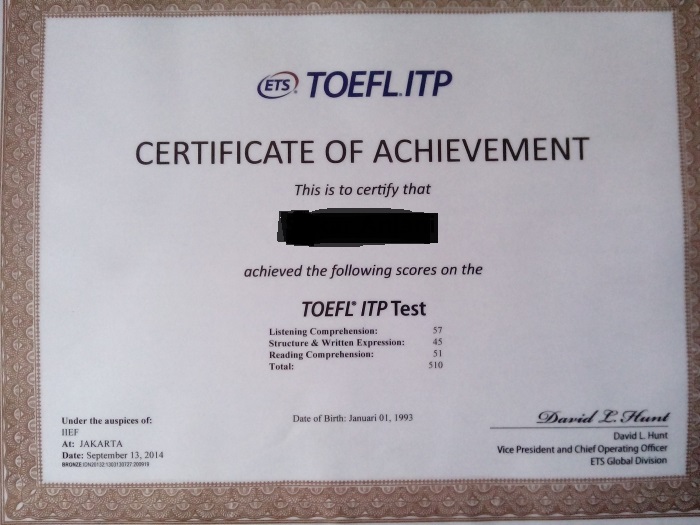 Contoh sertifikat toefl 42 koleksi gambar