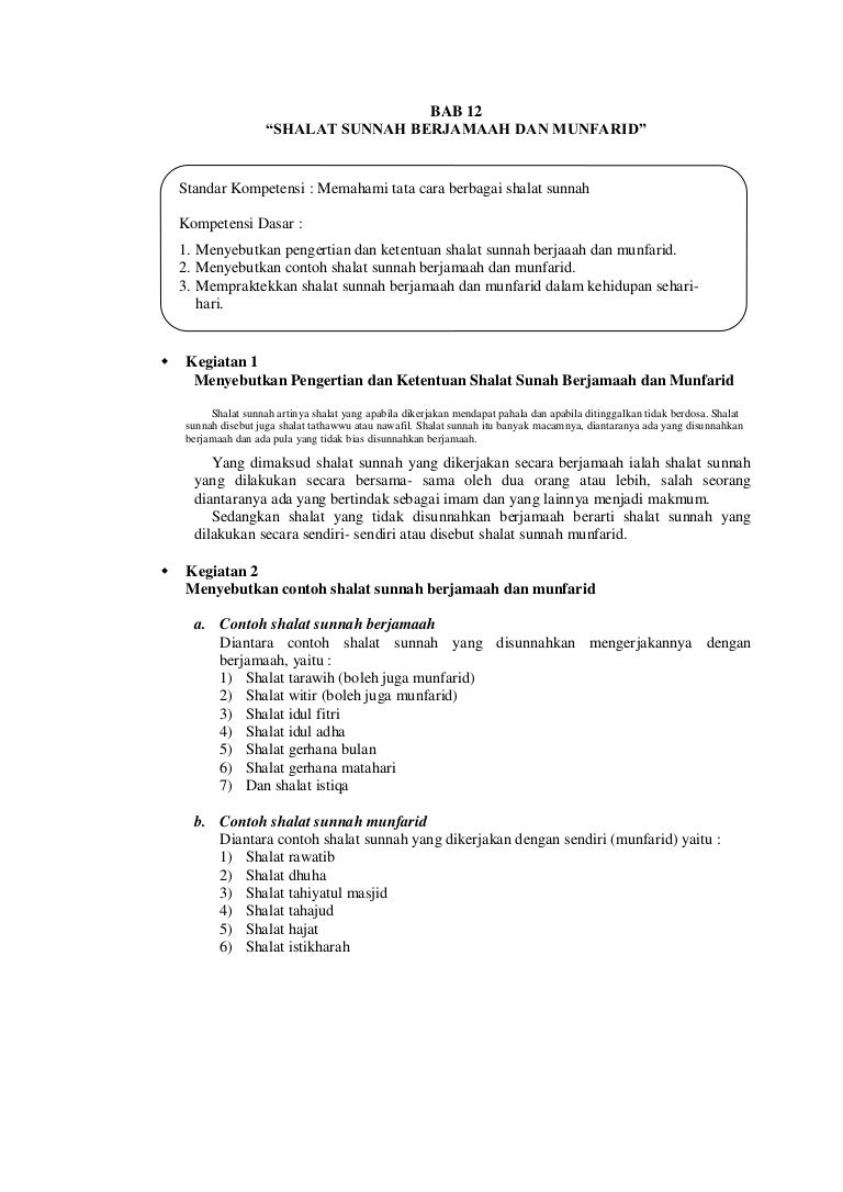 Detail Contoh Shalat Sunnah Berjamaah Nomer 16