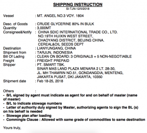 Detail Contoh Shipping Instruction Nomer 8