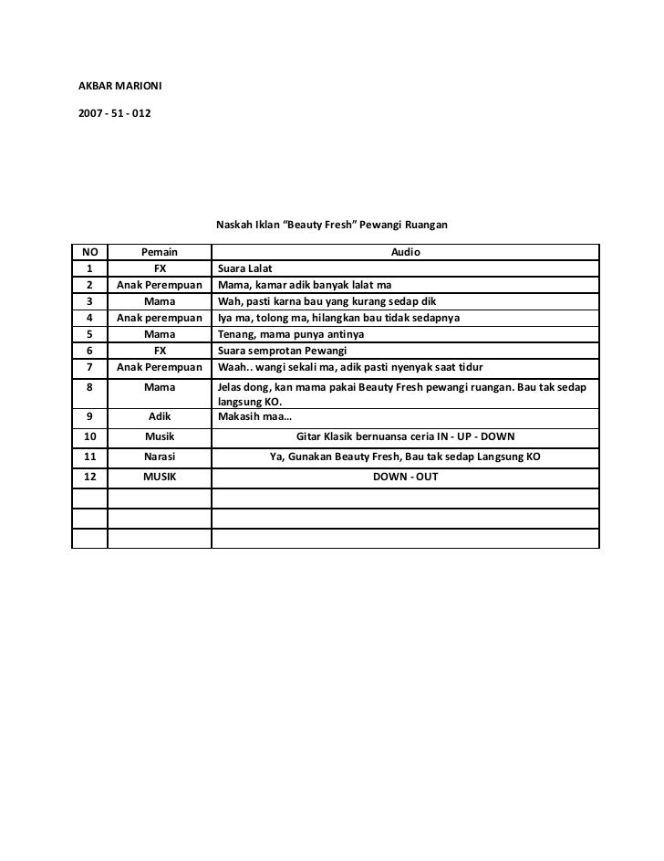 Detail Contoh Shooting Script Nomer 40