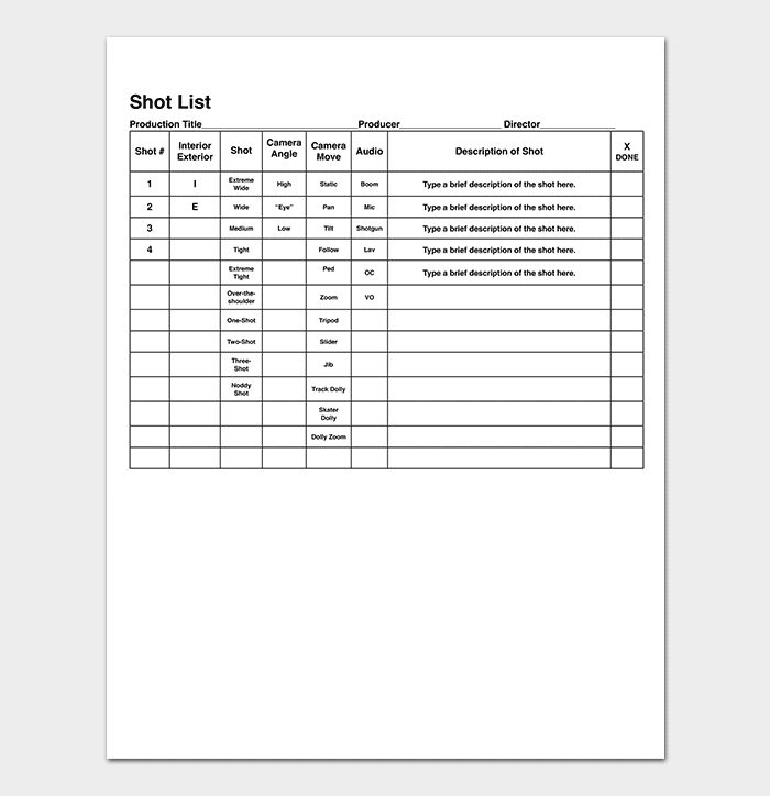 Detail Contoh Shot List Nomer 18