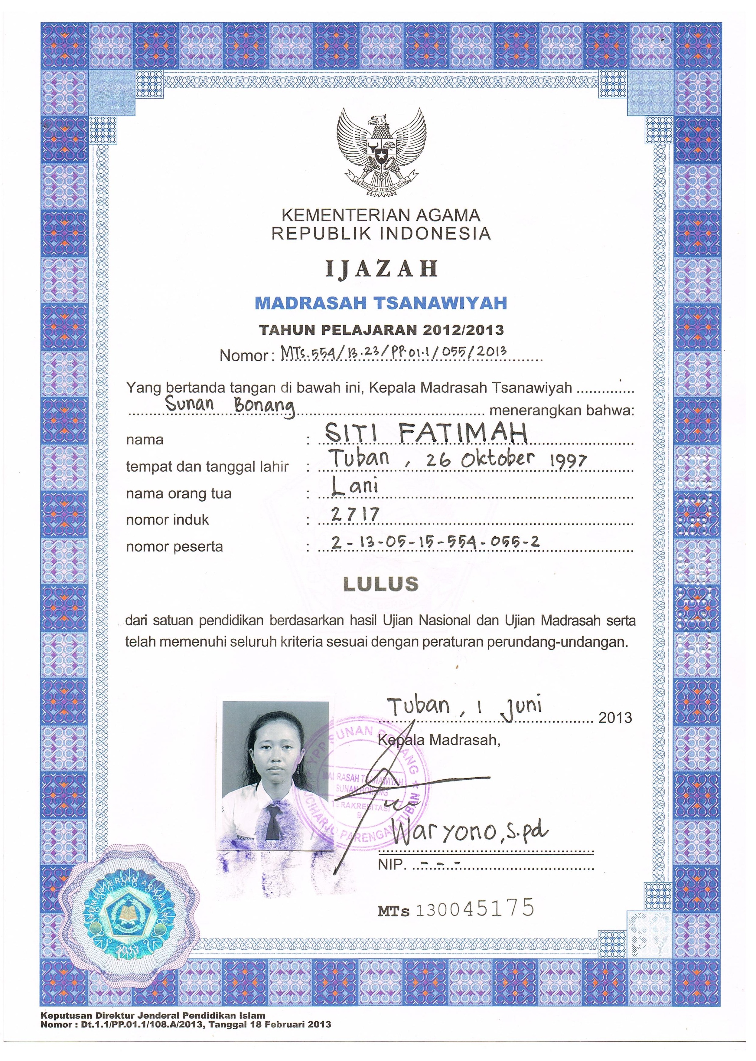 Download Contoh Sidik Jari Ijazah Nomer 10