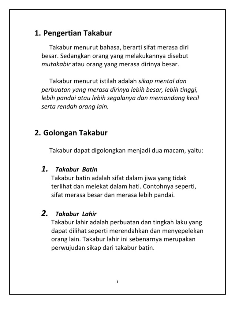 Detail Contoh Sifat Takabur Nomer 12