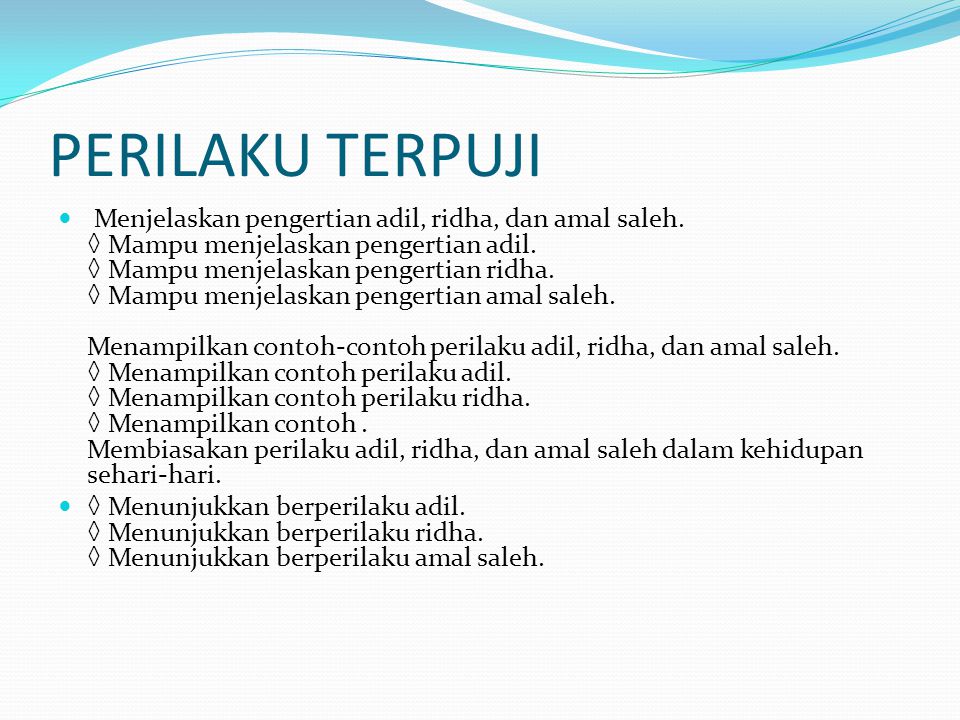 Detail Contoh Sifat Terpuji Nomer 4