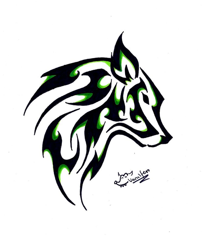 Detail Wolfskopf Tattoo Vorlage Nomer 5