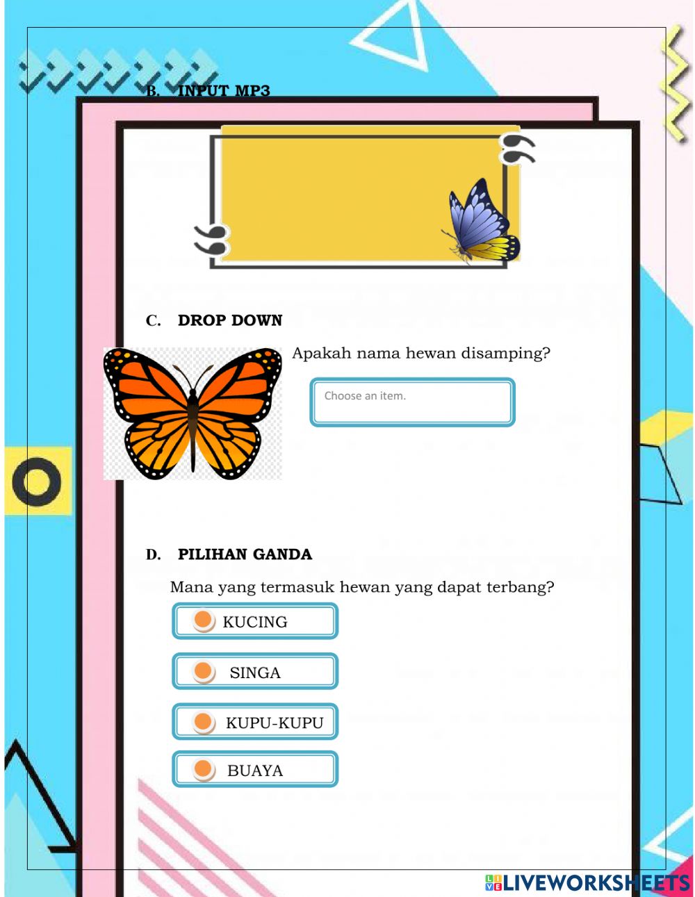 Detail Gambar Kupu Kupu Anak Tk Nomer 50