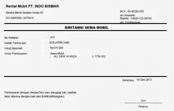 Detail Gambar Kwitansi Travel Nomer 32