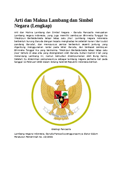 Detail Gambar Lambang Negara Garuda Pancasila Nomer 54