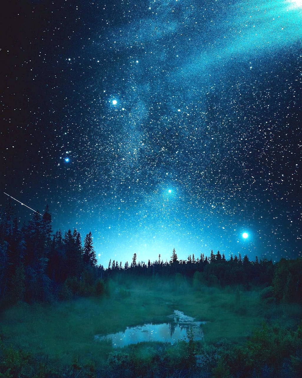 Detail Gambar Langit Malam Penuh Bintang Dan Bulan Nomer 25