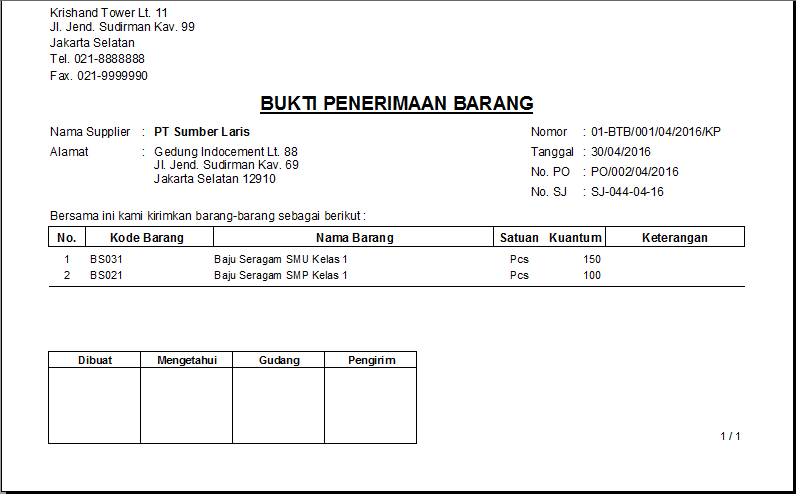 Gambar Laporan Penerimaan Barang - KibrisPDR