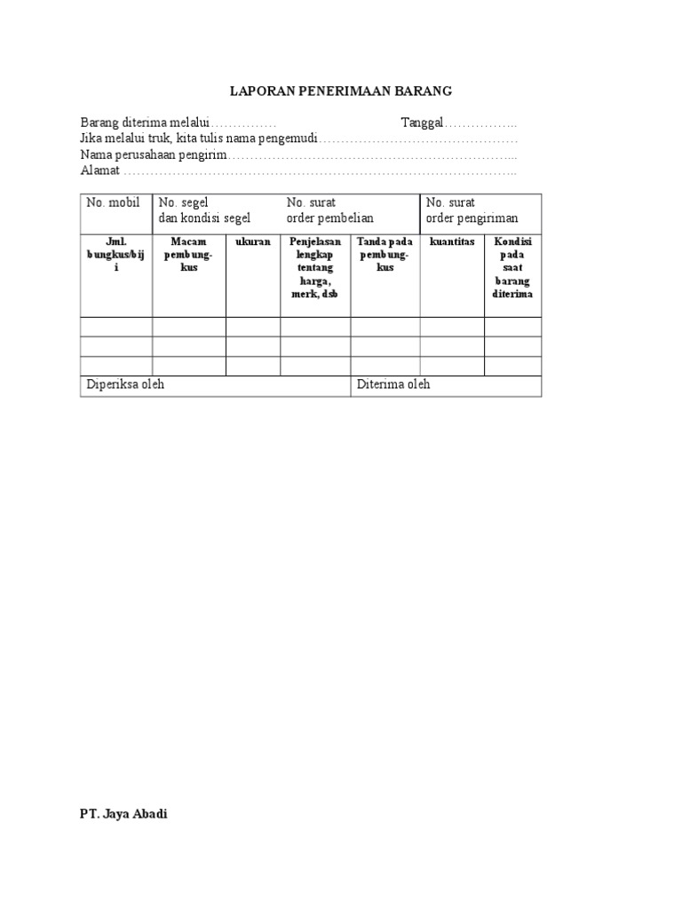 Detail Gambar Laporan Penerimaan Barang Nomer 2