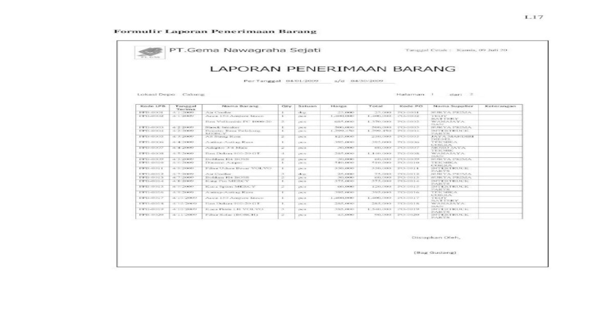 Detail Gambar Laporan Penerimaan Barang Nomer 33