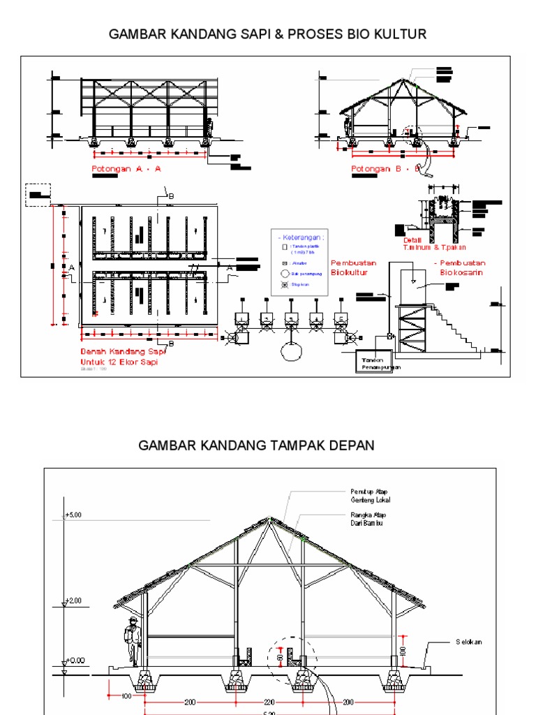 Detail Gambar Layout Kandang Sapi Format Cad Nomer 8