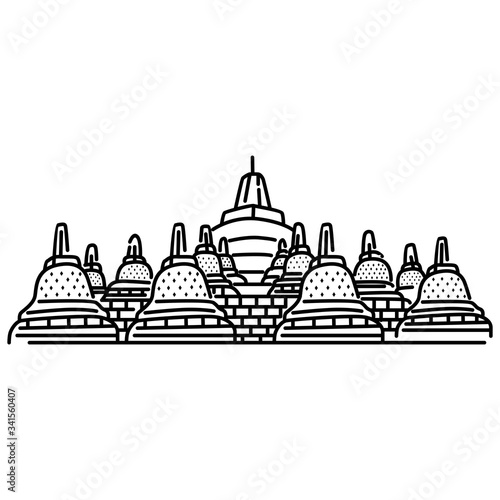 Detail Gambar Line Art Vihara Nomer 9