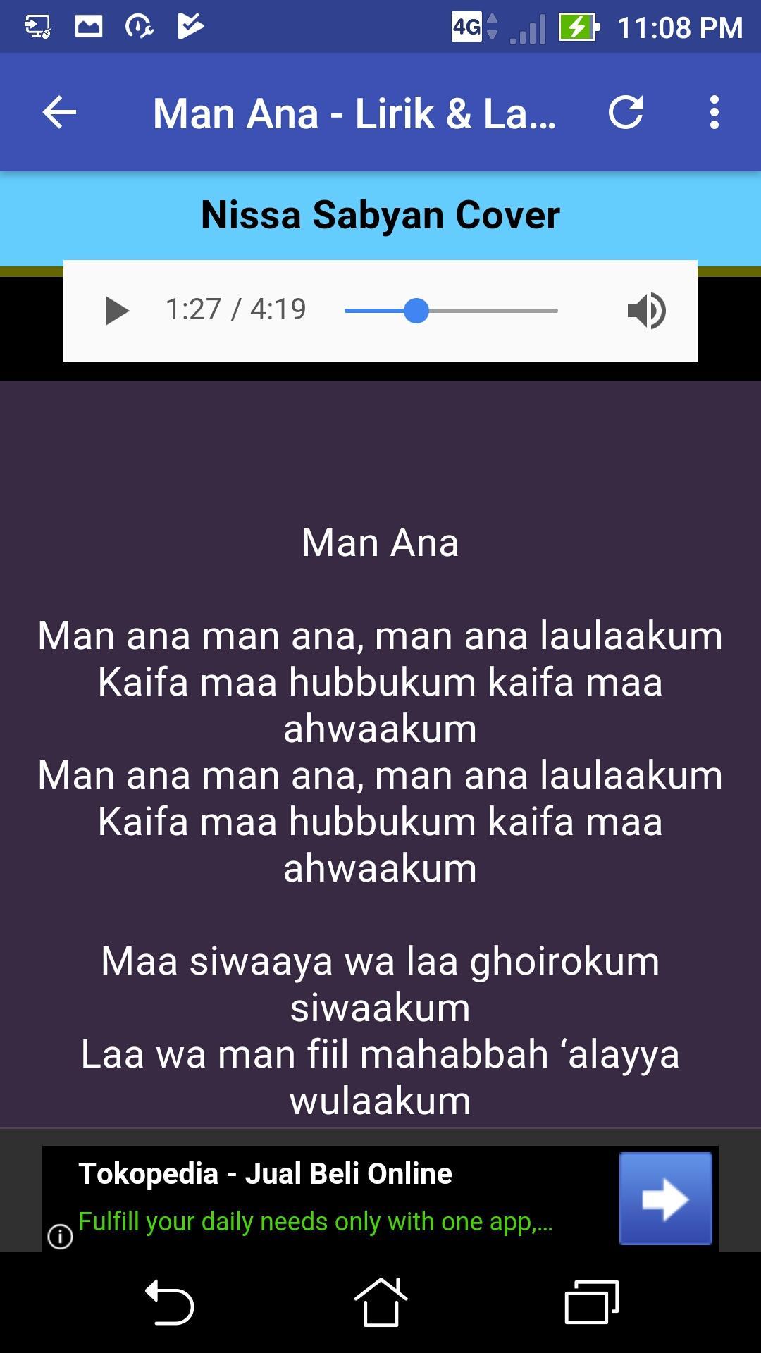 Detail Gambar Lirik Lagu Man Ana Nomer 6