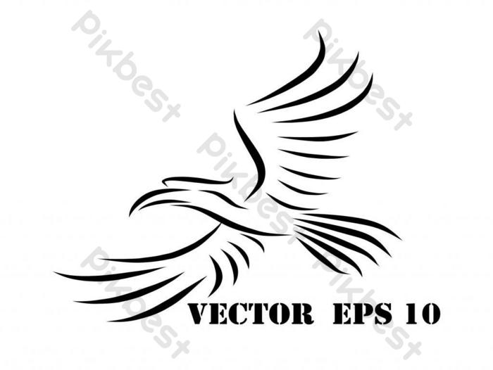 Logo Vektor Garis Seni Burung Enggang Yang Sedang Terbang | Elemen Grafis Templat Eps Unduhan Gratis - Pikbest