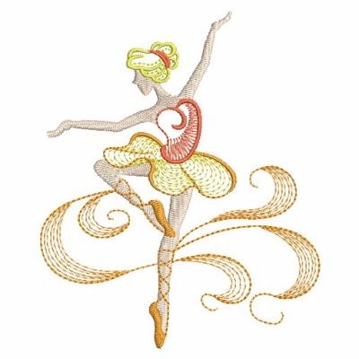 Detail Ballerina Hand Embroidery Pattern Nomer 13