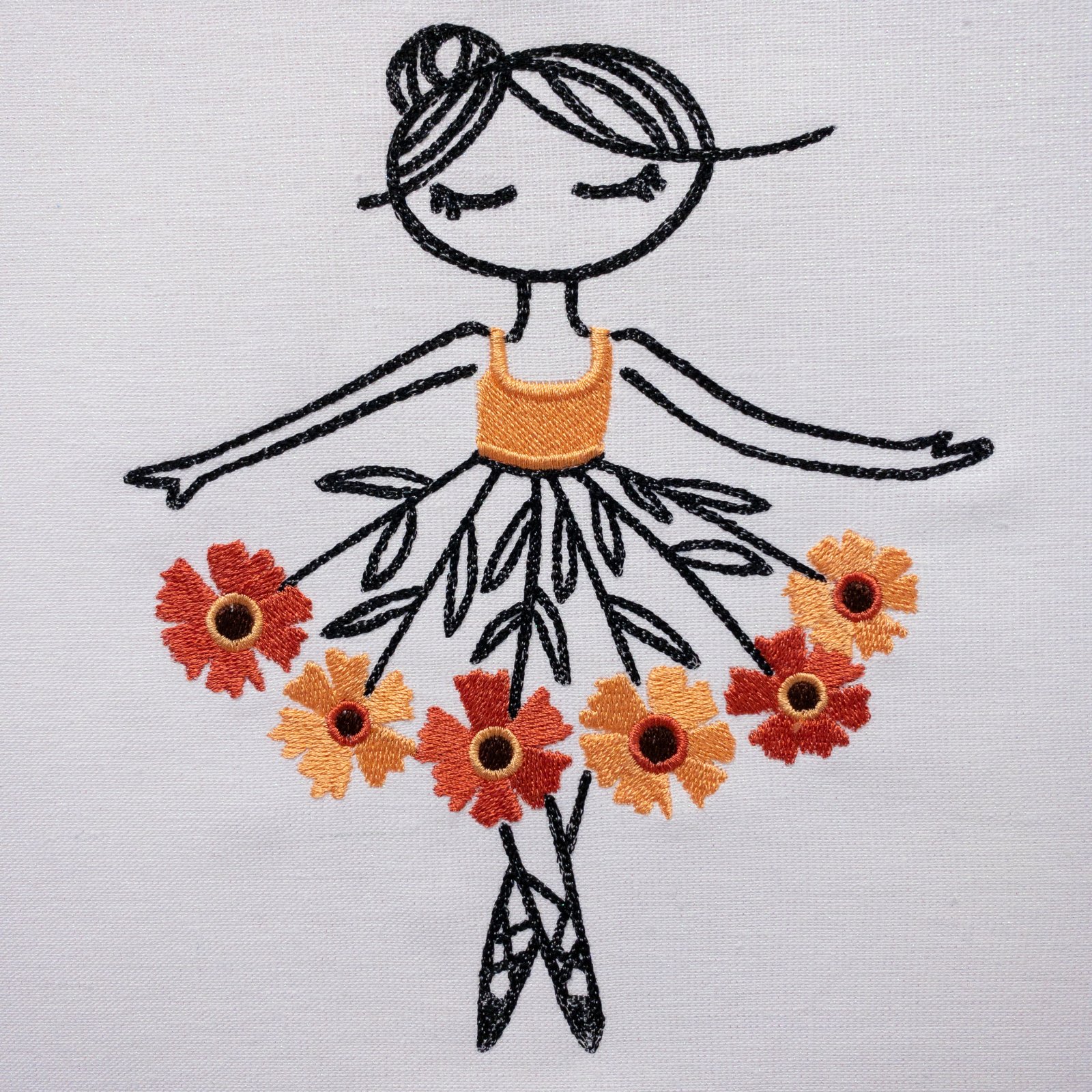 Detail Ballerina Hand Embroidery Pattern Nomer 20