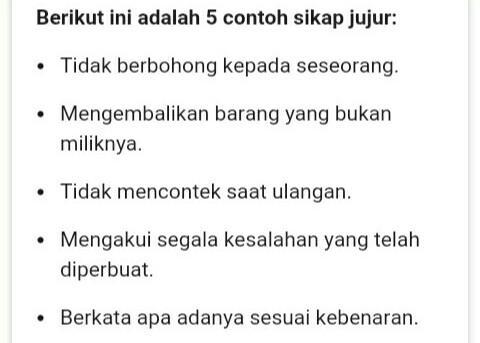 Detail Contoh Sikap Jujur Nomer 5