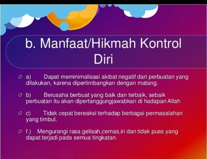 Detail Contoh Sikap Pengendalian Diri Nomer 2