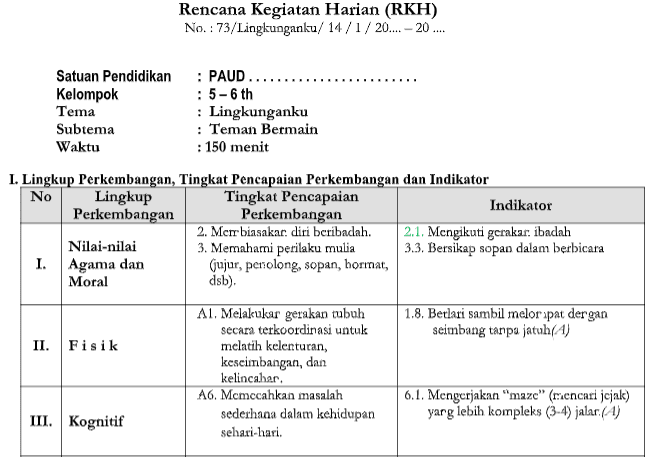 Detail Contoh Silabus Paud Nomer 22