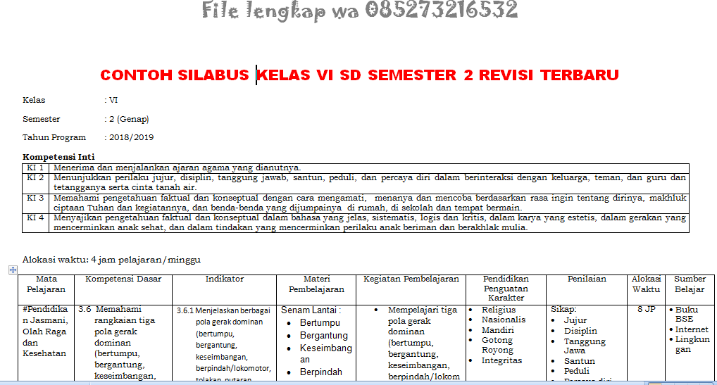 Detail Contoh Silabus Sd Nomer 31