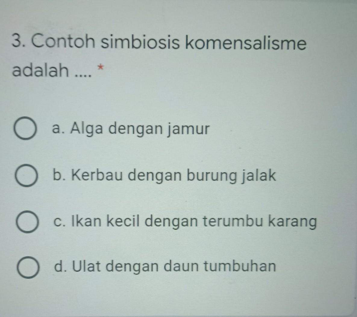 Detail Contoh Simbiosis Komensalisme Brainly Nomer 13