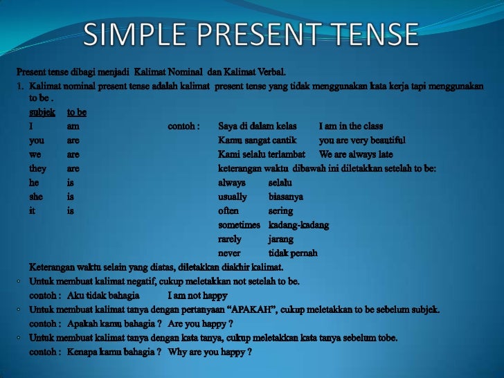 Detail Contoh Simple Present Tense Verbal Nomer 31