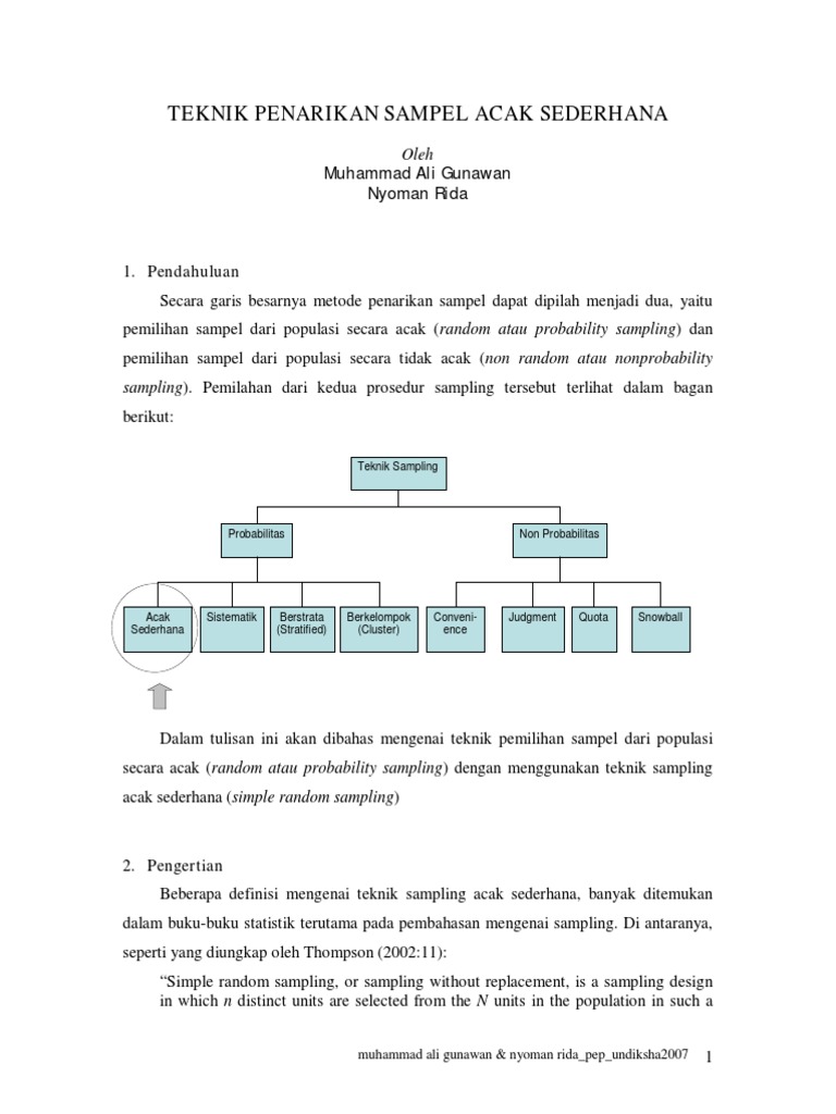 Detail Contoh Simple Random Sampling Nomer 28