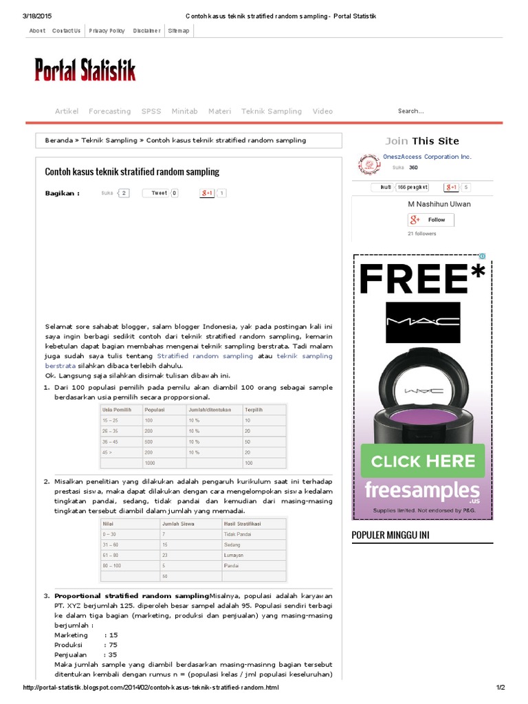 Detail Contoh Simple Random Sampling Nomer 44