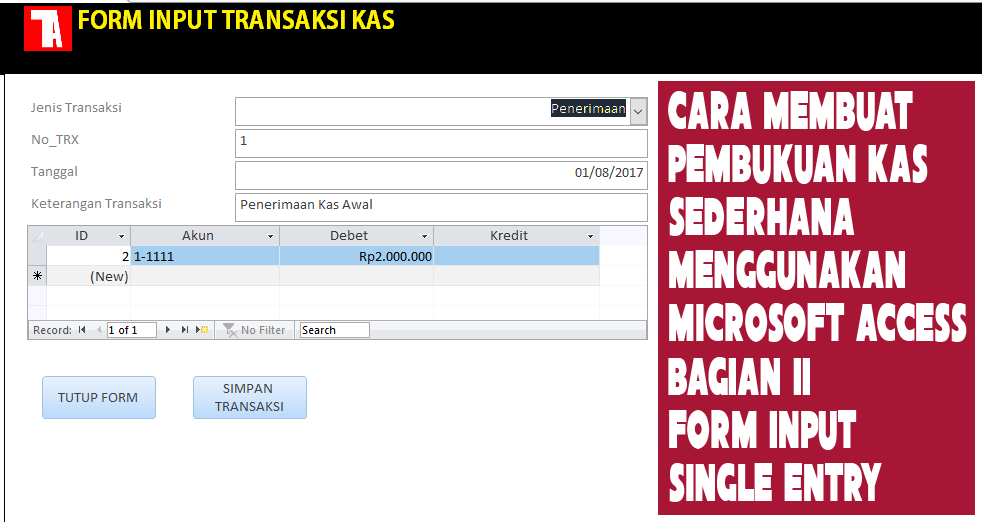 Detail Contoh Single Entry Nomer 26