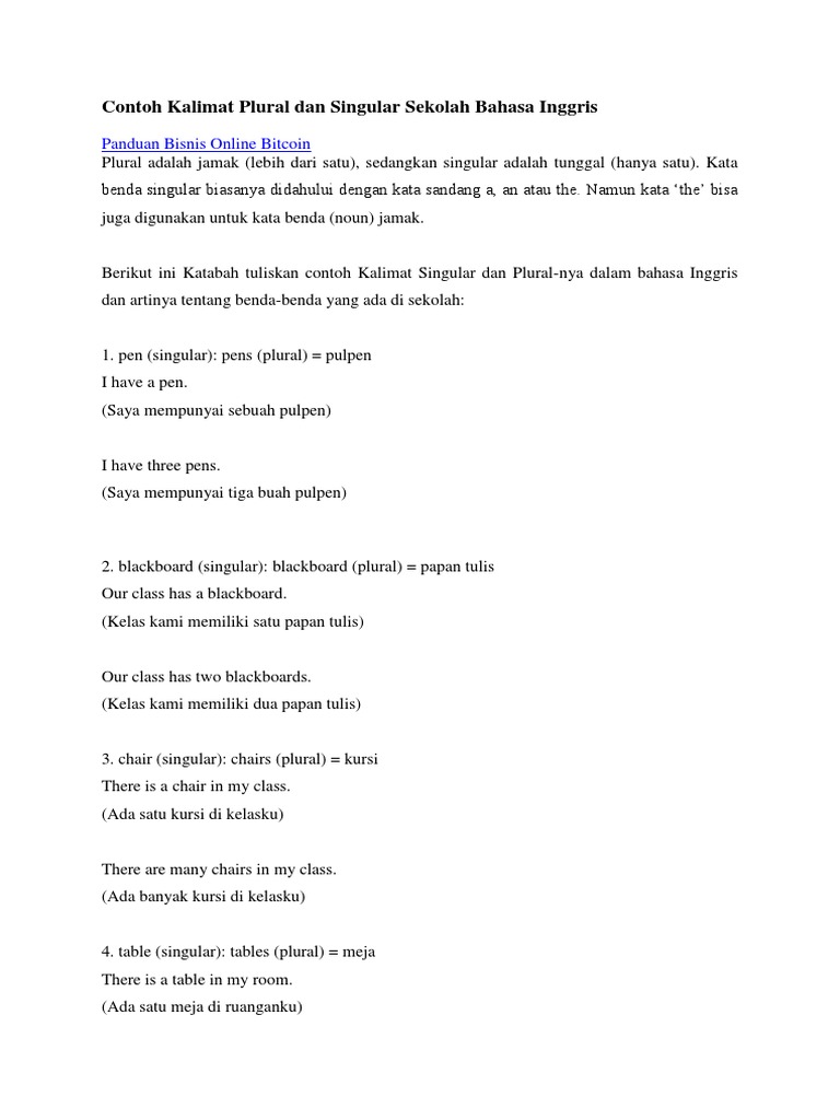 Detail Contoh Singular And Plural Nomer 45