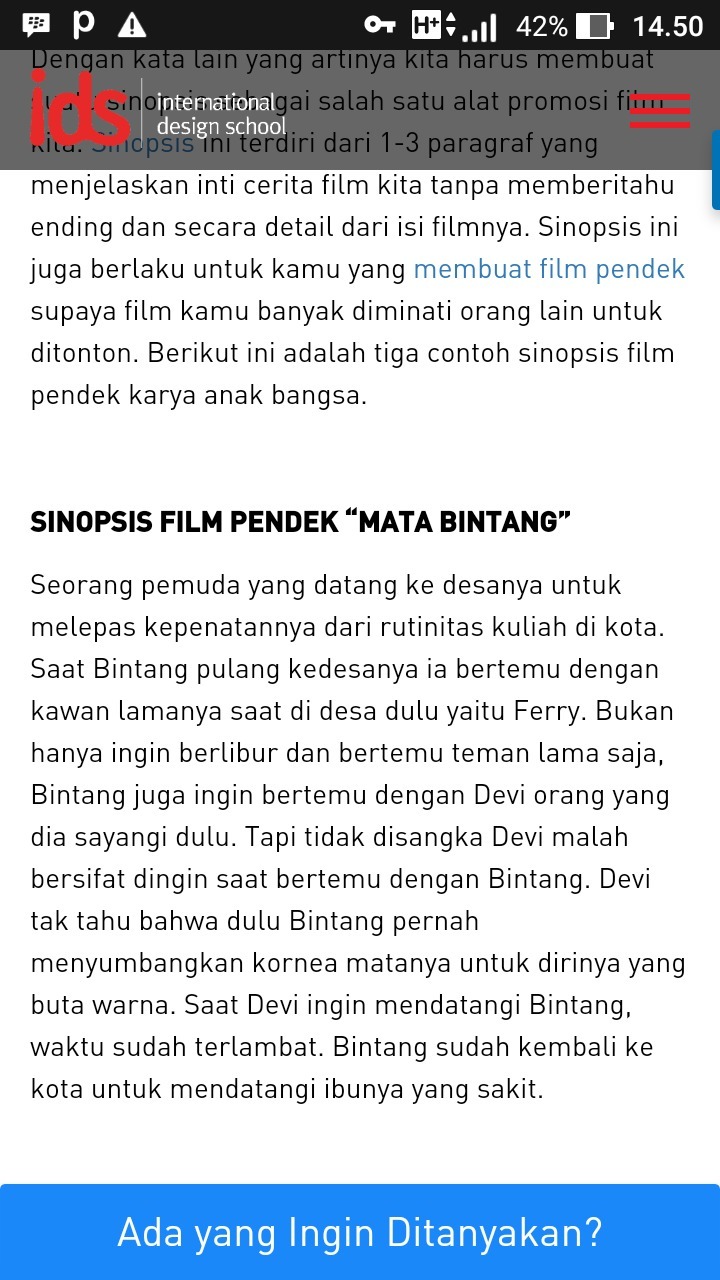 Detail Contoh Sinopsis Film Pendek Nomer 38