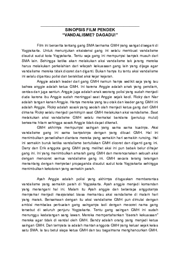 Contoh sinopsis film pendek 54 koleksi gambar