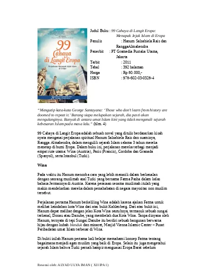 Detail Contoh Sinopsis Novel Nomer 14