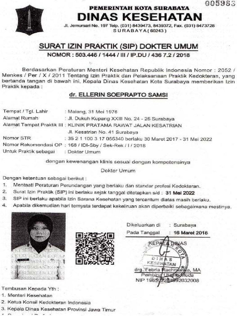 Contoh Sip Dokter - KibrisPDR