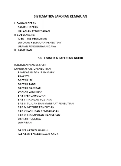 Detail Contoh Sistematika Laporan Nomer 10