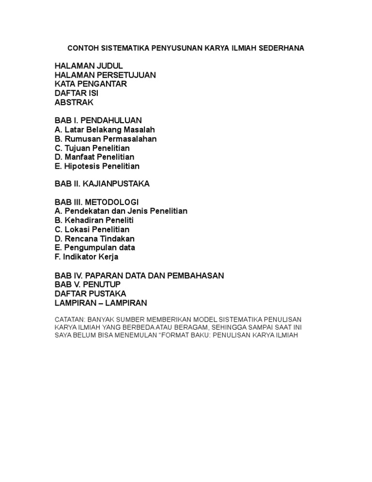 Detail Contoh Sistematika Penulisan Makalah Nomer 14