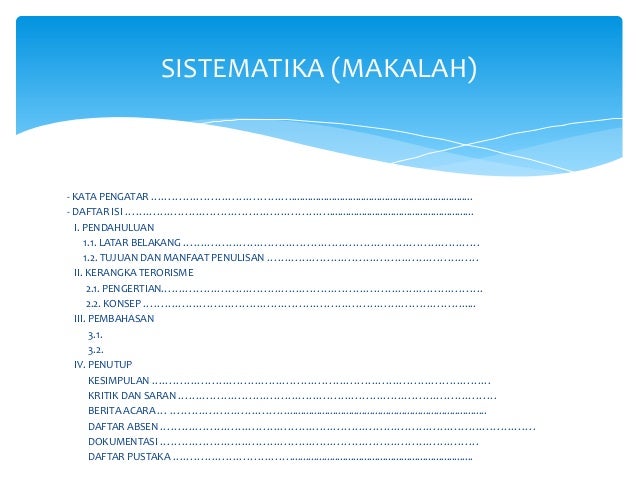 Detail Contoh Sistematika Penulisan Makalah Nomer 29