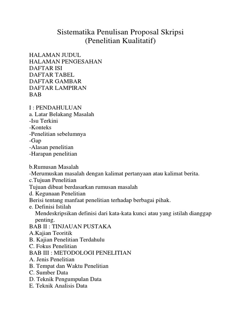 Detail Contoh Sistematika Proposal Nomer 4