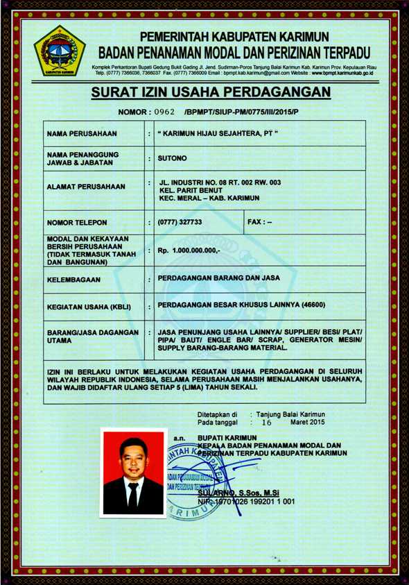 Detail Contoh Siup Surat Izin Usaha Perdagangan Nomer 35