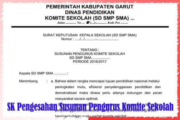 Detail Contoh Sk Komite Madrasah Nomer 42