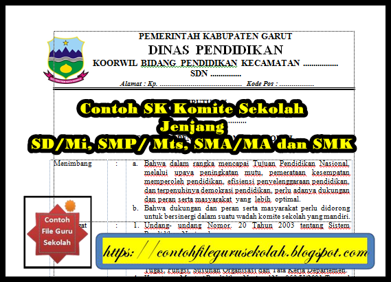 Detail Contoh Sk Komite Madrasah Nomer 50