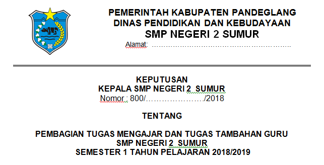 Detail Contoh Sk Mengajar Nomer 16