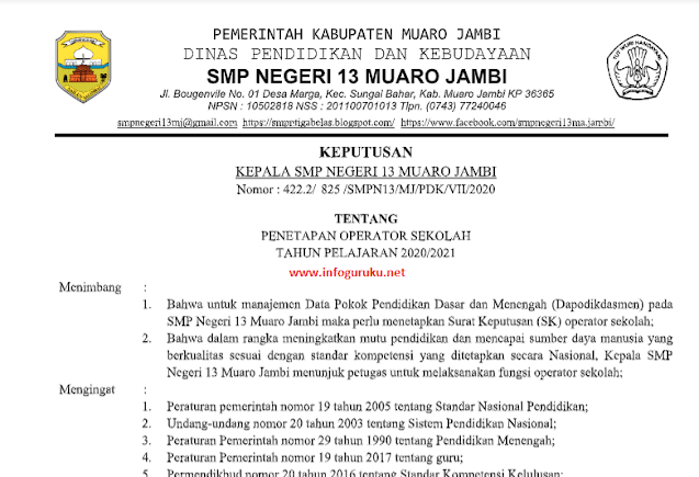 Detail Contoh Sk Operator Nomer 3