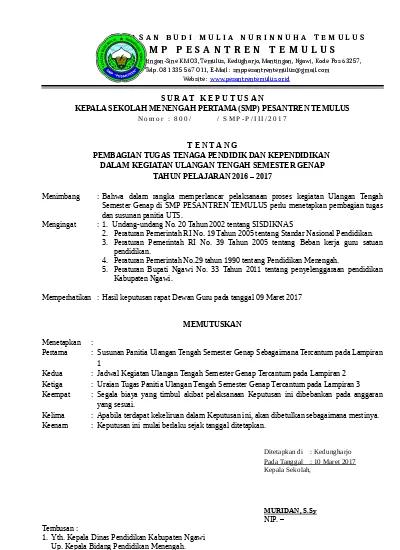 Detail Contoh Sk Panitia Nomer 16