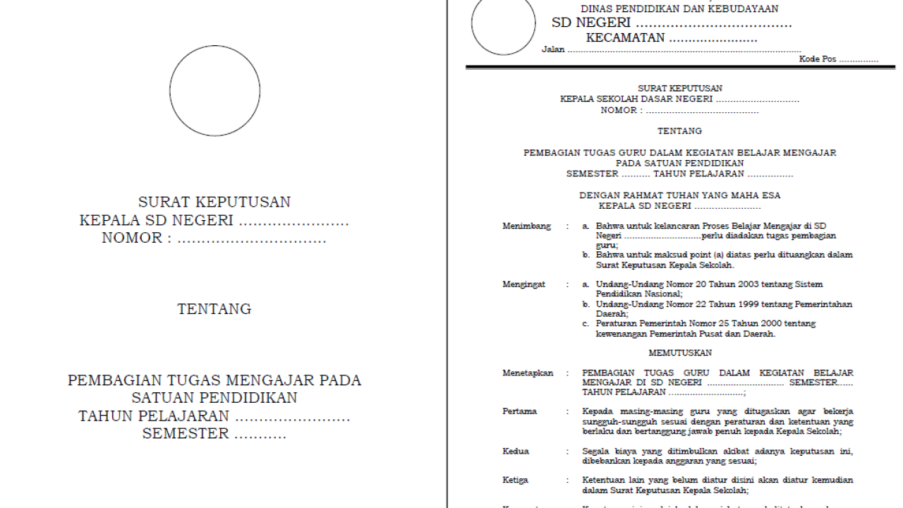 Detail Contoh Sk Pembagian Tugas Nomer 53